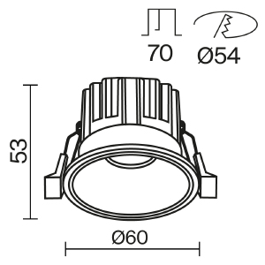 Встраиваемый светильник Maytoni Round DL058-7W3K-BS