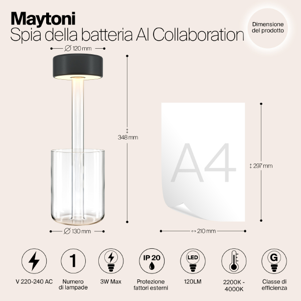 Настольная лампа Maytoni AI Collaboration MOD229TL-L3B3K1