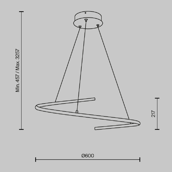 Подвесная люстра Maytoni Curve MOD242PL-L33BSK