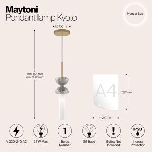 Светильник подвесной Maytoni Kyoto MOD178PL-01GR