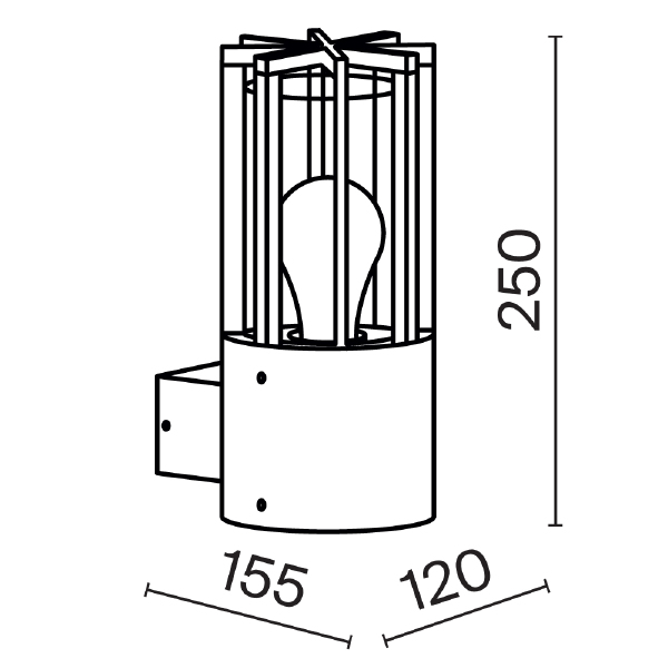 Уличный настенный светильник Maytoni Barrel O453WL-01GF