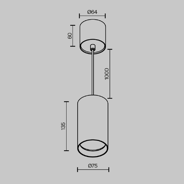 Светильник подвесной Maytoni Vol P100PL-20W3K-B