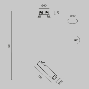 Светильник потолочный Maytoni Focus T P141RS-L125-6W3K-B