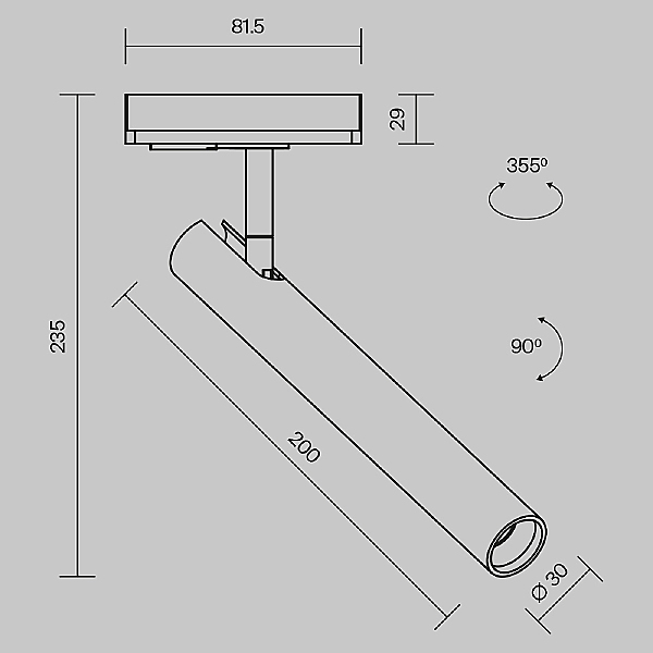 Трековый светильник Maytoni Focus T TR141-1-6W3K-M-B