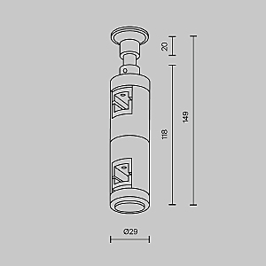 Крепление настенное Wall двойное Flarity Maytoni Accessories for tracks Flarity TRA155CW-D1-BS