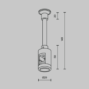 Крепление настенное Wall одинарное удлиненное Flarity Maytoni Accessories for tracks Flarity TRA155CW-SL1-B