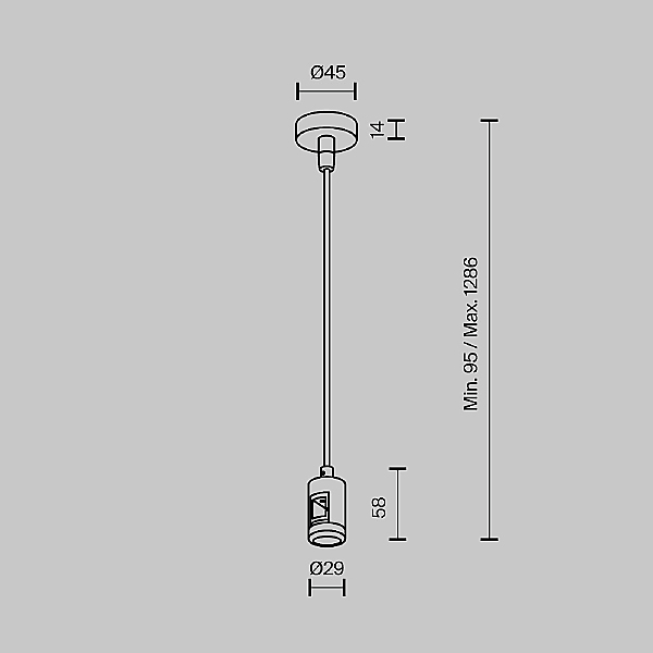Подвес тросовый Hang с вводом питания Flarity Maytoni Accessories for tracks Flarity TRA157SW-B1-B