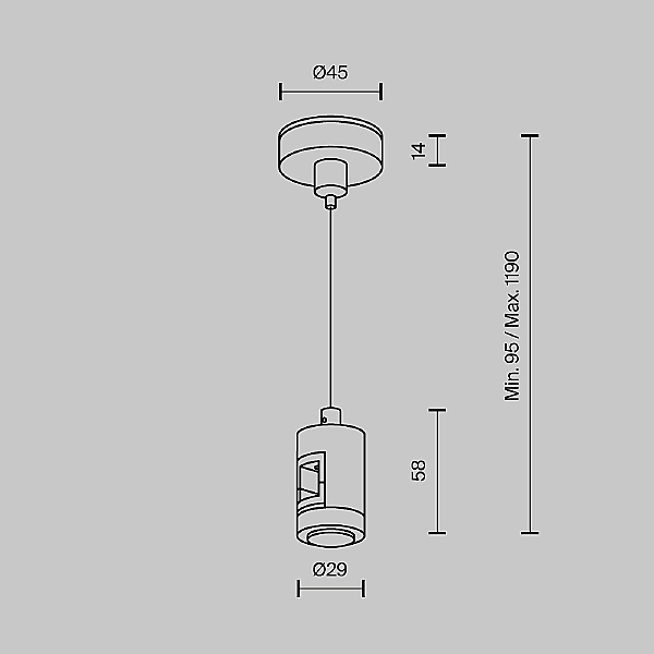 Подвес тросовый Hang одинарный Flarity Maytoni Accessories for tracks Flarity TRA157SW-S1-B