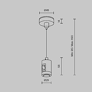 Подвес тросовый Hang одинарный Flarity Maytoni Accessories for tracks Flarity TRA157SW-S1-B