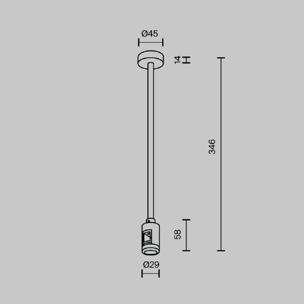 Крепление потолочное Medium 300мм с вводом питания Flarity Maytoni Accessories for tracks Flarity TRA158C-B1-BS