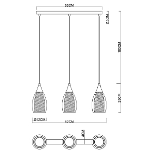 Светильник подвесной Arte Lamp Barry A7951SP-3BK