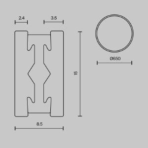 Шинопровод круглый 650мм Maytoni Busbar trunkings Flarity TRX154-R-D650-BS