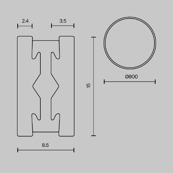 Шинопровод круглый 800мм Maytoni Busbar trunkings Flarity TRX154-R-D800-BS