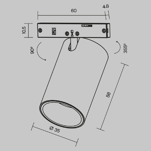 Трековый светильник Maytoni Focus Led TR187-1-5W3K-M-B