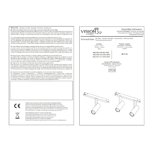 Трековый светильник iLEDEX TECHNICAL VISION48/22 4822-005-D34-8W-40DG-4000K-WH