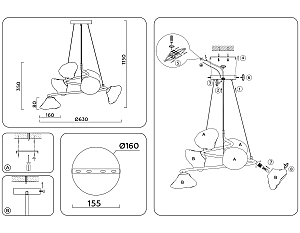 Подвесная люстра Ambrella Heigh Light LH15003