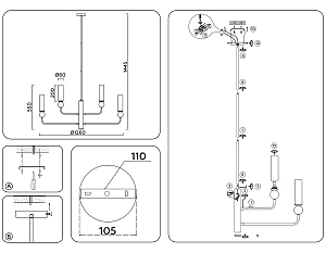 Люстра на штанге Ambrella Heigh Light LH53252