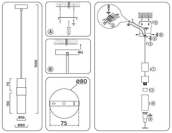 Светильник подвесной Ambrella Heigh Light LH55111