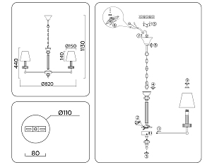 Подвесная люстра Ambrella Heigh Light LH71003