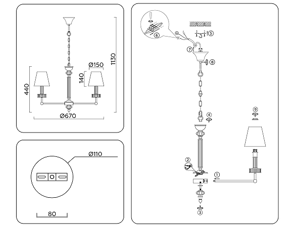 Подвесная люстра Ambrella Heigh Light LH71021