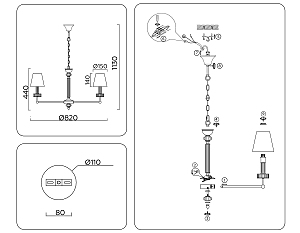 Подвесная люстра Ambrella Heigh Light LH71023