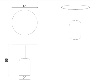 Журнальный стол Delight Collection River River Side Table Ø45