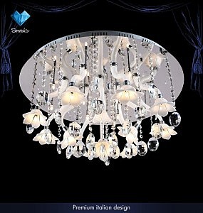 Потолочная люстра с пультом 308 Eurosvet 308/24 Mariel хром/хрусталь Strotskis LED (уп. Premium)